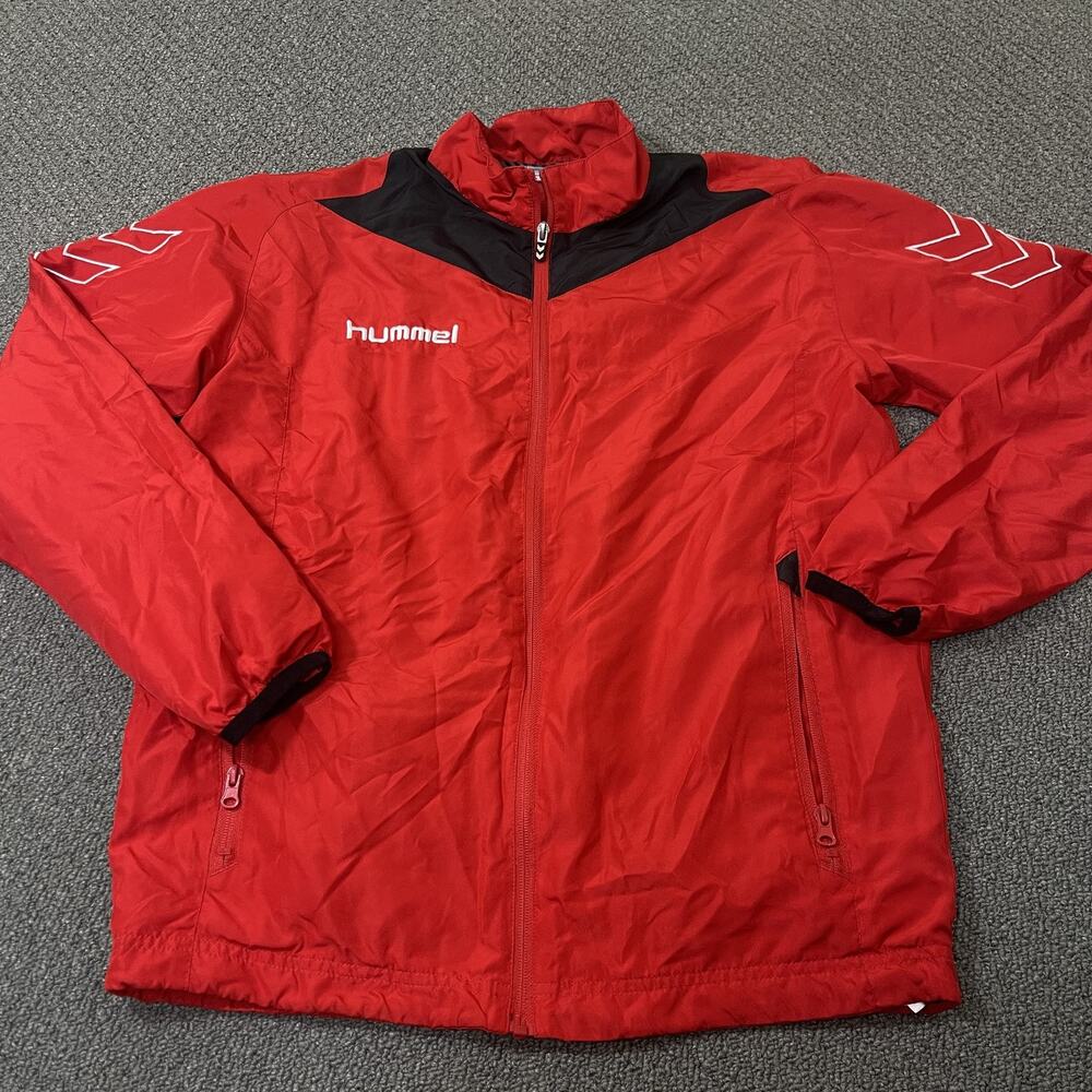 Hummel Jacket Mens Size XS Red Full Zip Track Sport Windbreaker *